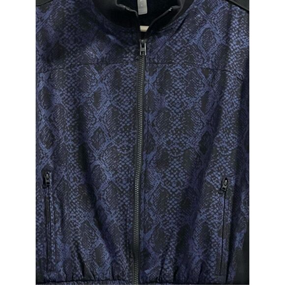 Athleta Brooklyn Jacket Womens S Full Zip Long Sleeve Blue Python Printed - Picture 2 of 3